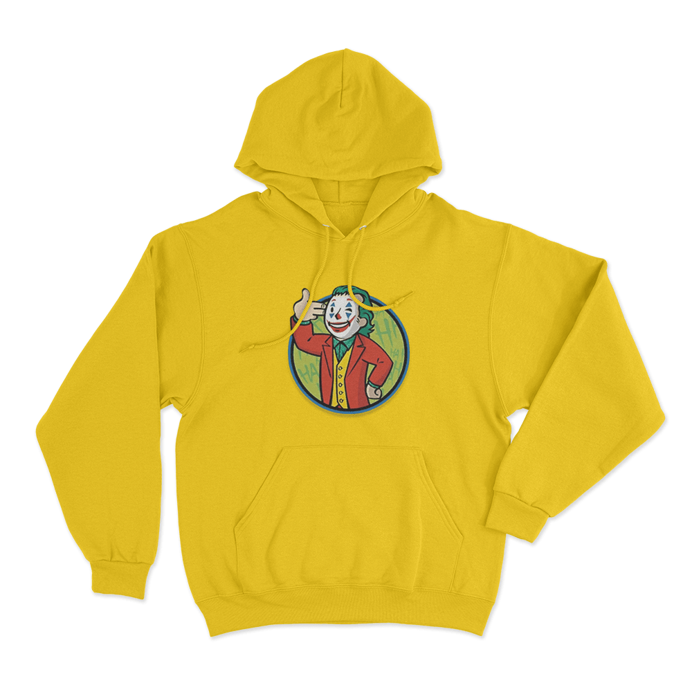 Cartoon Gypsy Crusader Joker Unisex Hoodie Yellow Cartoon Gypsy Crusader Joker Unisex Hoodie Yellow