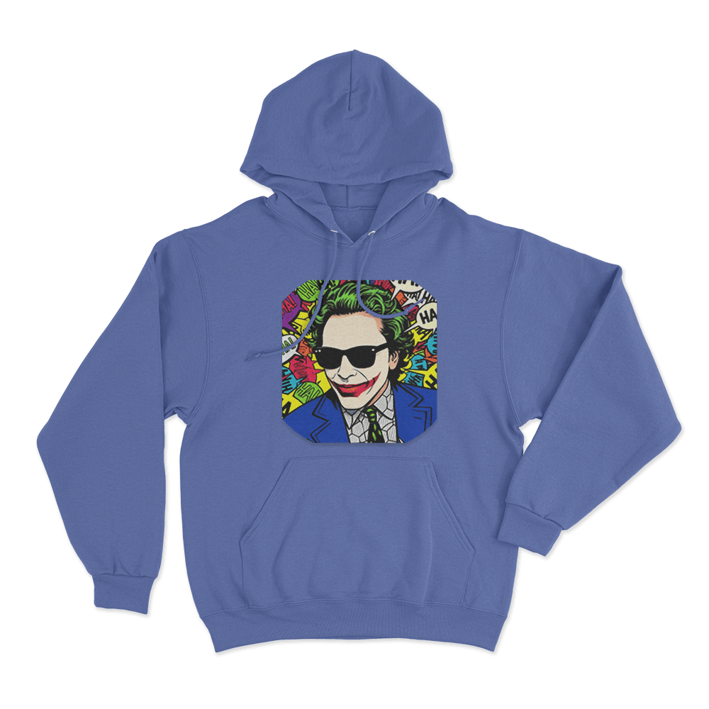 Gypsy Crusader Joker Pop Art Unisex Hoodie Blue Gypsy Crusader Joker Pop Art Unisex Hoodie Blue