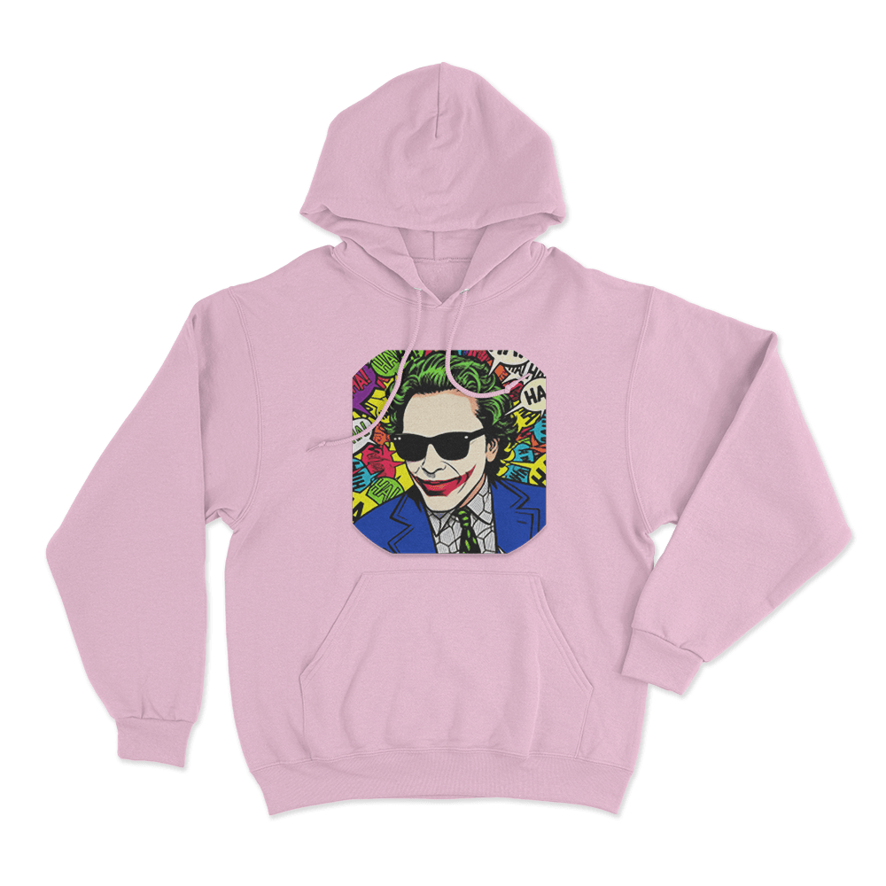 Gypsy Crusader Joker Pop Art Unisex Hoodie Pink Gypsy Crusader Joker Pop Art Unisex Hoodie Pink