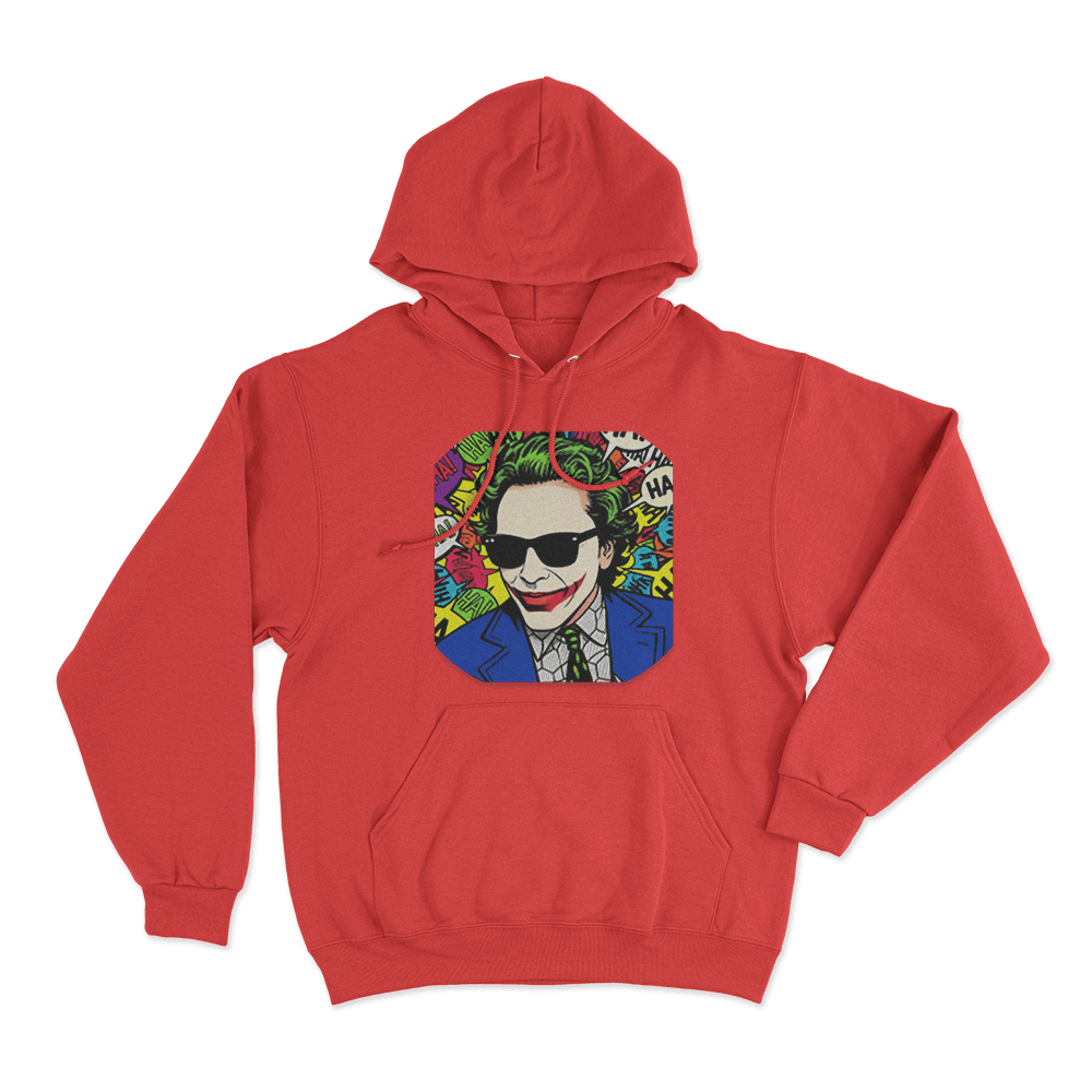 Gypsy Crusader Joker Pop Art Unisex Hoodie Red Gypsy Crusader Joker Pop Art Unisex Hoodie Red