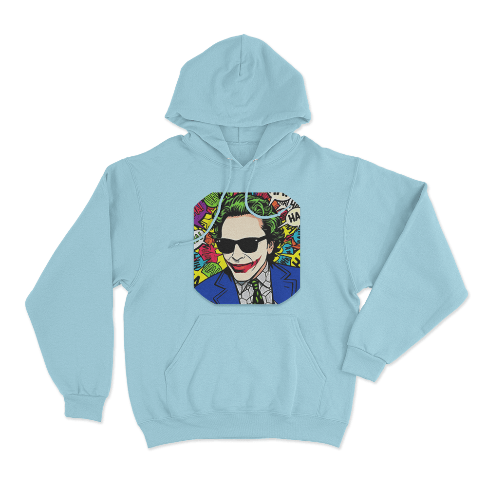Gypsy Crusader Joker Pop Art Unisex Hoodie Sky Blue Gypsy Crusader Joker Pop Art Unisex Hoodie Sky Blue