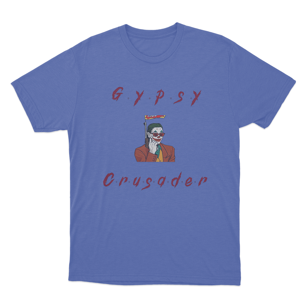 Gypsy Crusader Joker Unisex T Shirt Blue Gypsy Crusader Joker Unisex T Shirt Blue