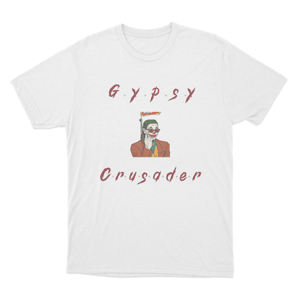 Gypsy Crusader Joker Unisex T Shirt White Gypsy Crusader Joker Unisex T Shirt White